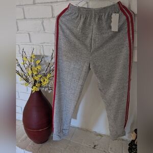 Gray Kids Sweatpants with Red Stripes